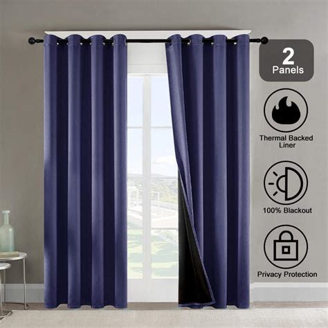 Pro Space 52 In W X 63 In L Dark Blue Grommets Thermal Insulated With Coated Lining Indoor Blackout Curtain Set Of 2 Panels Bcicgm5263db2p Pro Space 52 In W X 63 In L Dark Blue Grommets Thermal Insulated With Coated Lining Indoor Blackout Curtain Set Of 2 Panels Bcicgm5263db2p