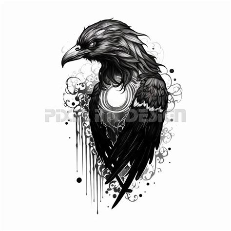 Raven Sketch Tattoo