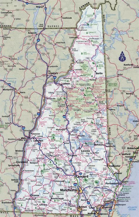 Road Map Of New Hampshire With Cities Road Map Of New Hampshire With Cities