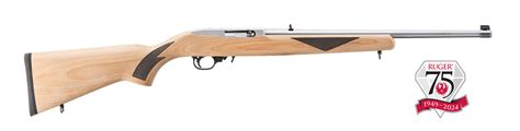 Ruger 10 22 Sporter 75Th Anniversary 22Lr Rifle Semi Auto 18 5In Natural Wood Black Optic Ready 1 10Rd Mag Winter Timber Outdoors