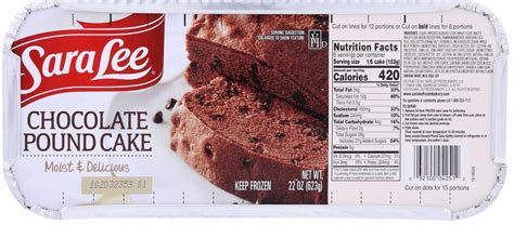 Sara Lee Chocolate Pound Cake 22 Ounce 6 Per Case