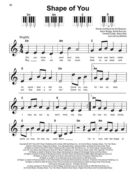 Shape Of You By Ed Sheeran Super Easy Piano Digital Sheet Music