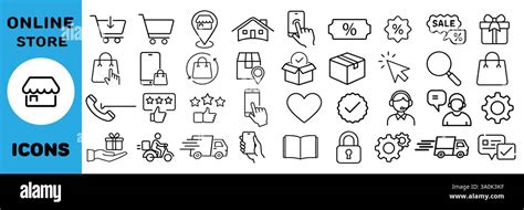 Shopping Icon Set Online Shopping Store Delivery Promotion And