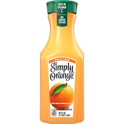 Simply Orange Pulp Free Orange Juice 11 5 Fl Oz 12 Ct Costco