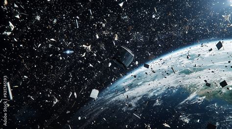 Space Debris Swirling Earth Orbit Stock Illustration Illustration Of Junk Collision 402064655
