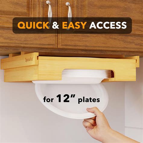 Spaceaid 12 Inch Under Cabinet Paper Plate Holder Spaceaid 12 Inch Under Cabinet Paper Plate Holder
