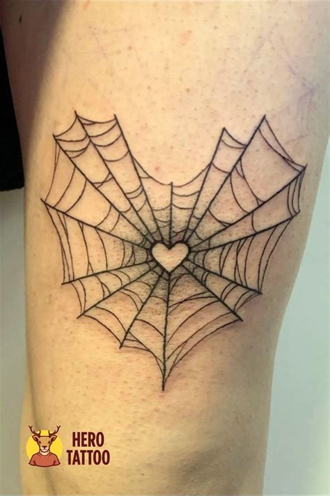Spider Web Heart Tattoo