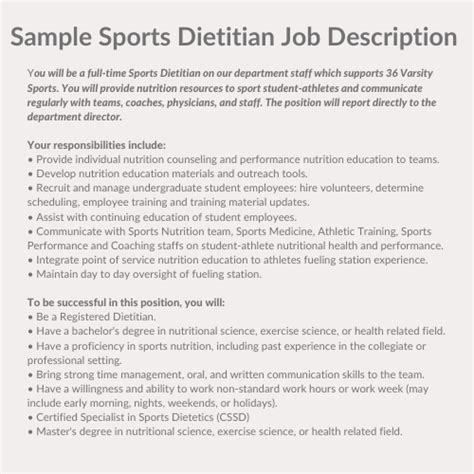 Sports Nutritionist Career Exploring Job Description Salary And