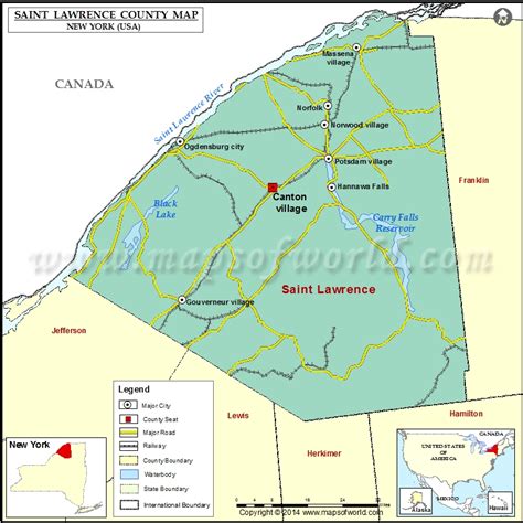 St Lawrence County Ny Map