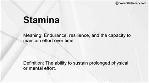 Stamina Meaning Youtube