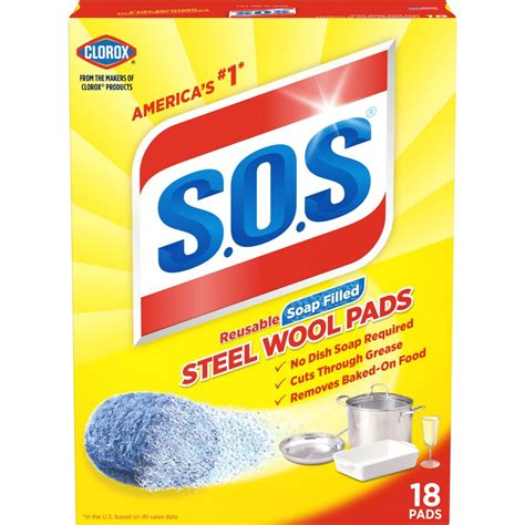 Steel Wool Soap Pads S O S 18 Count Heavy Duty Scouring Pads Sos Pads Steel Wool Soap Pads S O S 18 Count Heavy Duty Scouring Pads Sos Pads
