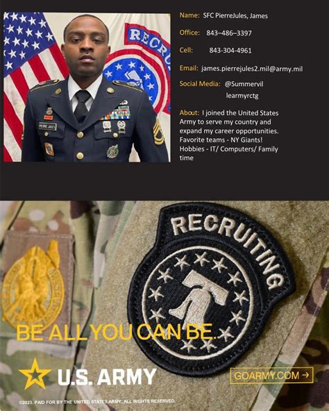 Summerville Army Recruiting Center Meet The Team Sfc Pierrejules