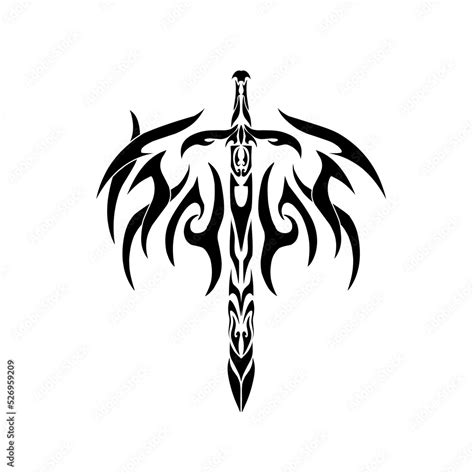 Sword And Ankh Life Valiance Ankh Cross Original Tribal Tattoo Design