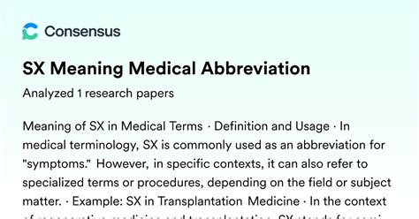 SX Meaning Medical Uncovered: Essential Insights for Healthcare Professionals