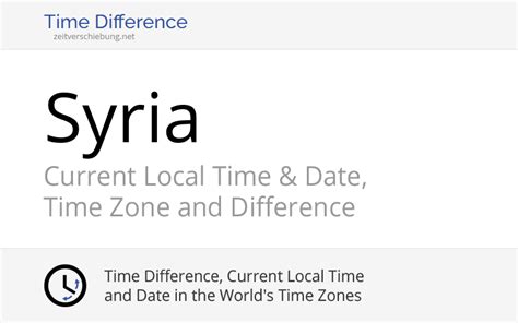 Syria Asia Current Local Time Date Time Zone And Time Difference