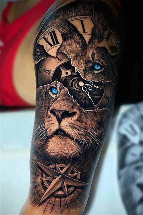 Tatuagem De Leao No Braco Lion Head Tattoos Half Sleeve Tattoos For