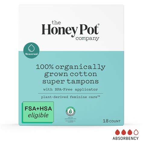 The Honey Pot Company Organic Cotton Super Bpa Free Applicator Tampons The Honey Pot Company Organic Cotton Super Bpa Free Applicator Tampons