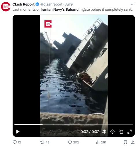 This Video Does Not Depict The Sinking Of The Iranian Warship Sahand