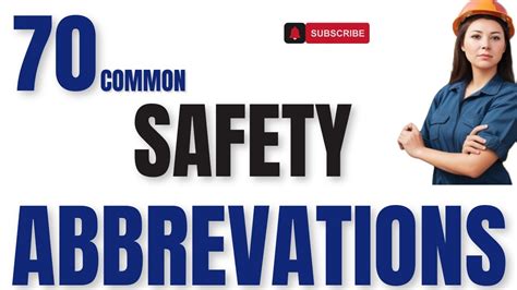 Top 70 Safety Abbreviations For Interview Health Amp Safety Youtube