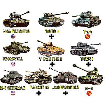 Topten Best Ww2 Tanks M4 Sherman Panzer Iv Tiger Ii T 34 Magnet
