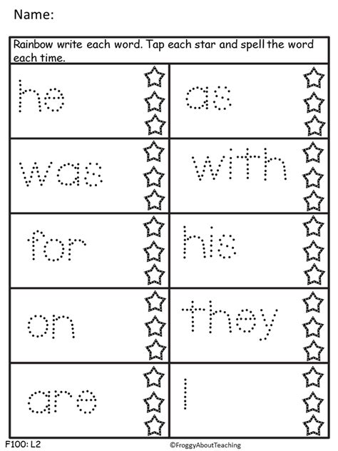 Tracing Sight Words Tracing Sight Words
