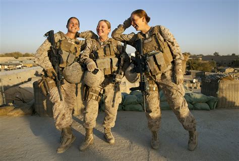 Two Female Us Marines Assigned To Infantry