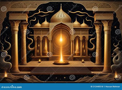 Unveiling The Secrets Of The Temple Of The Secret Fire Stock Illustration Illustration Of