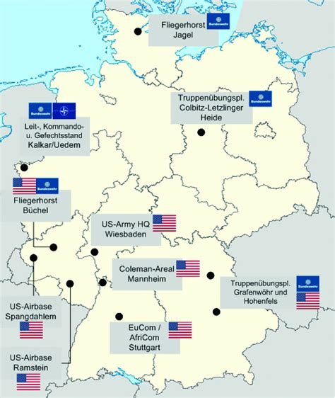 Us Military Map Of Us Military Bases In Germany