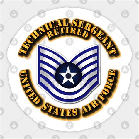Usaf Technical Sergeant E6 Retired Officer Pin Teepublic