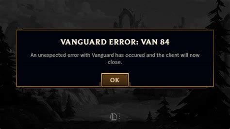 Vanguard Error 84
