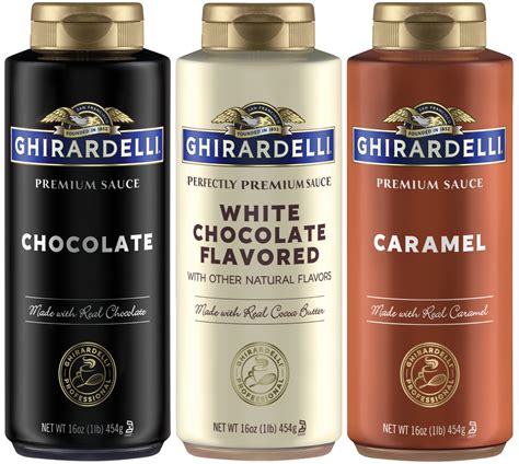 Vanilla Syrup For Coffee Ghirardelli Squeeze Bottle Sauce Set Caramel Chocolate White Chocolate 3 Pack 16Oz Dessert Sauce Set