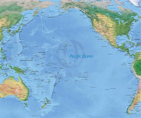 Vector Map Of The Pacific Ocean Political With Shaded Relief One Stop Map Vector Map Of The Pacific Ocean Political With Shaded Relief One Stop Map
