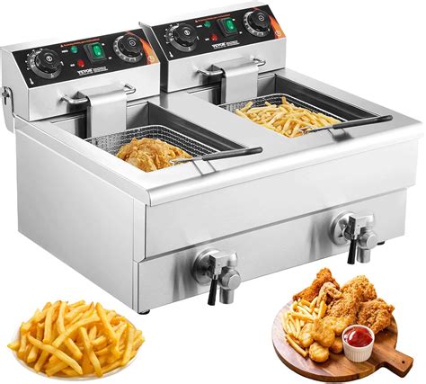 Vevor Commercial Dual Tank Electric Deep Fryer With Baskets