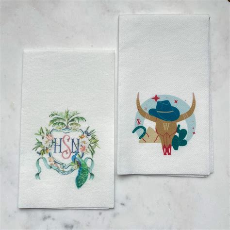Vibrant Full Color Linen Like Guest Towels Personalized Bathroom Paper