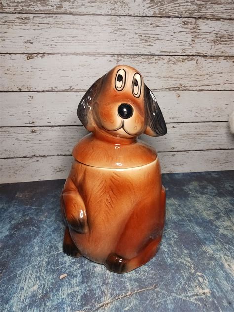 Vintage Eliza Jane Golly Gee Ceramic Dog Cookie Jar 9X9x5 Euc Food Storage Containers