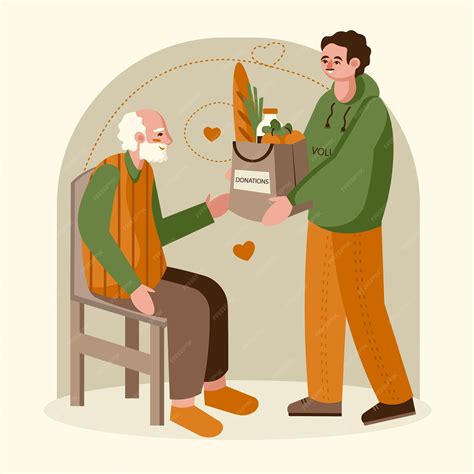 Volunteer Delivers Groceries To Old Man Support For Old And Sick