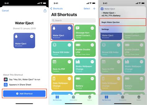 Water Eject Shortcut