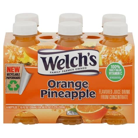 Welch Amp 39 S Orange Pineapple Juice Drink 6 Pk 10 Fl Oz Fry S Food Stores
