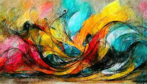 Wonderful Oil Pastel Drawing Abstract Color Background Fine Art Print Impressionism Style