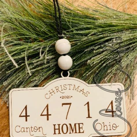 Zip Code Christmas Ornament Custom City State White Buffalo Plaid Birdawg Boutique Zip Code Christmas Ornament Custom City State White Buffalo Plaid Birdawg Boutique
